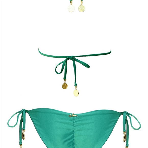 Serpentine Green Snake Studded crystal bikini top - Picture 8 of 11